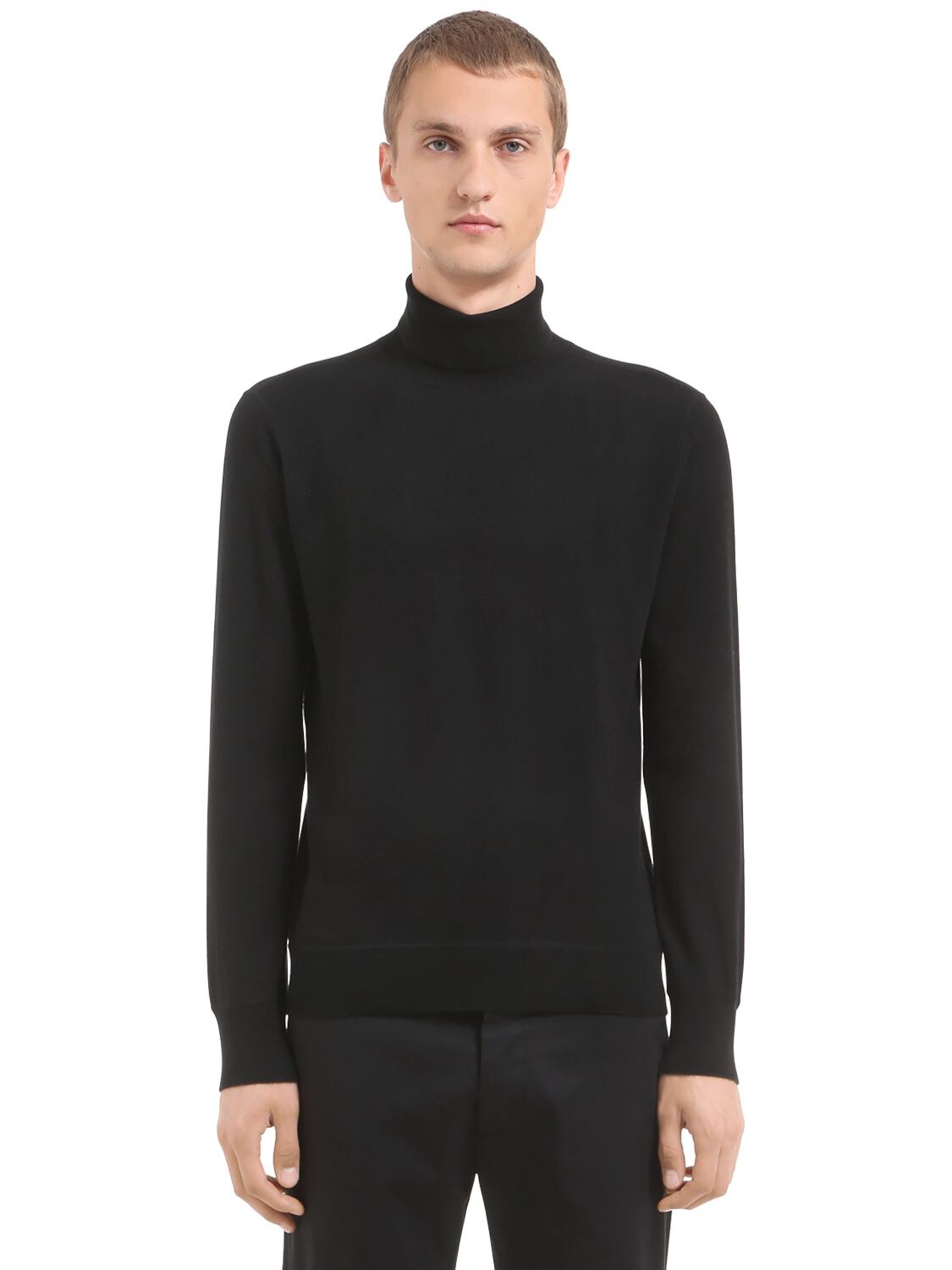 Falke Premium Cashmere Turtleneck Sweater In Black