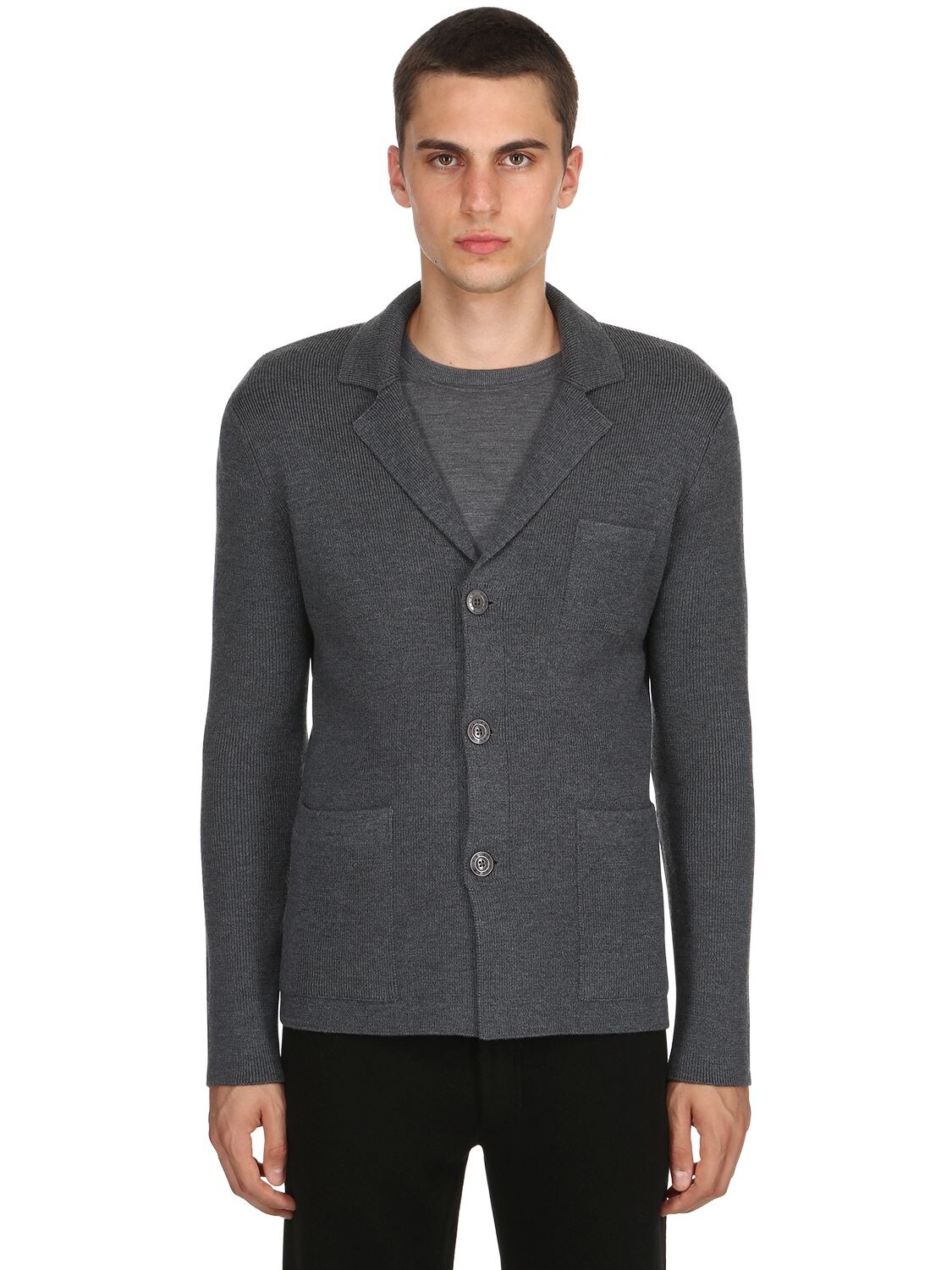 Falke Extra Fine Wool Blazer In Dark Grey