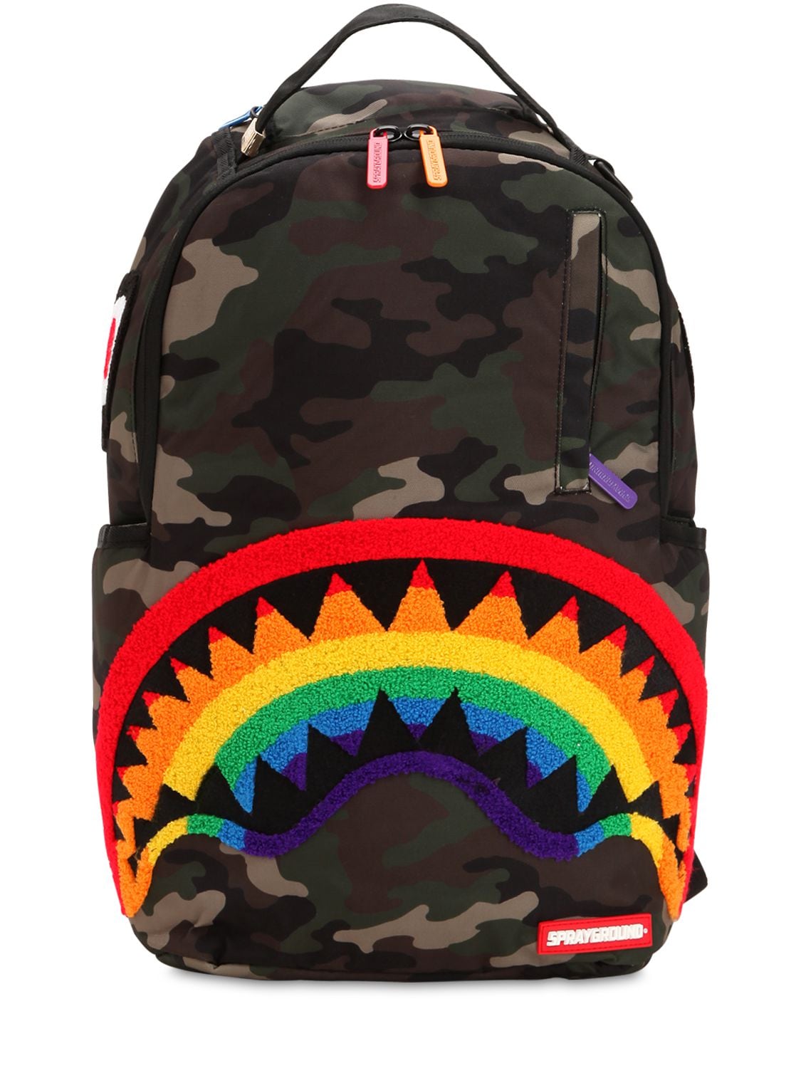 Sprayground Chenille Shark Rainbow Backpack In Multicolor