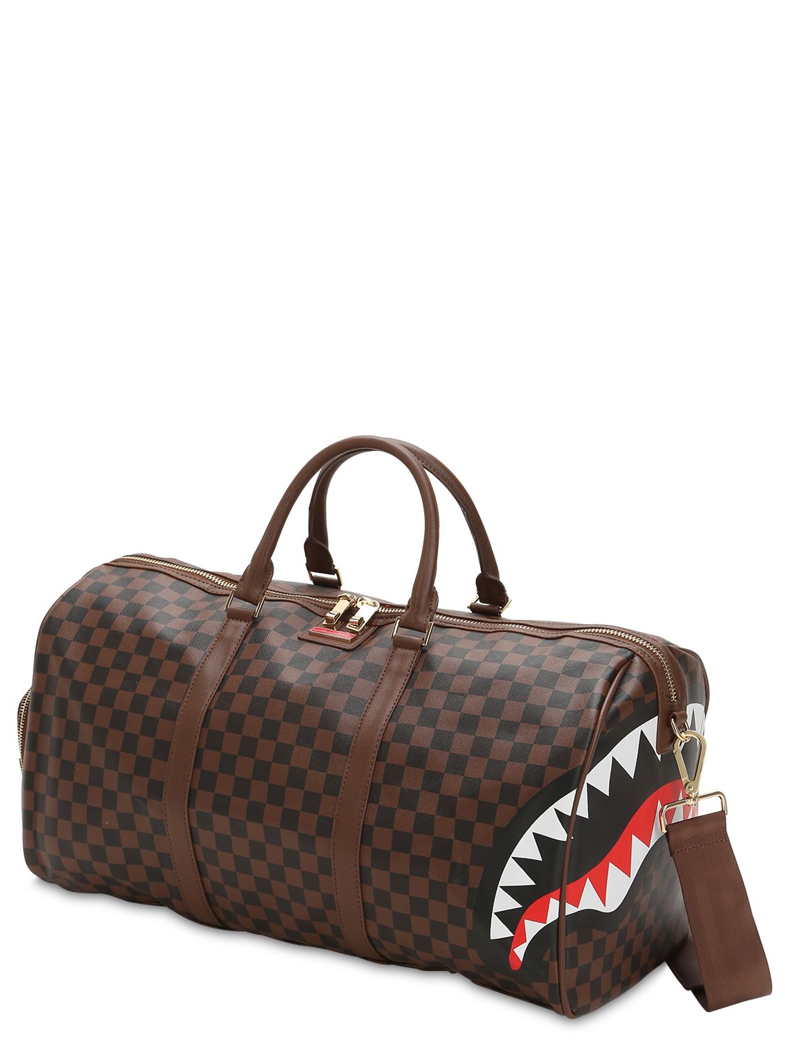 Sprayground Sharks In Paris Faux Leather Duffle Bag In Multicolor