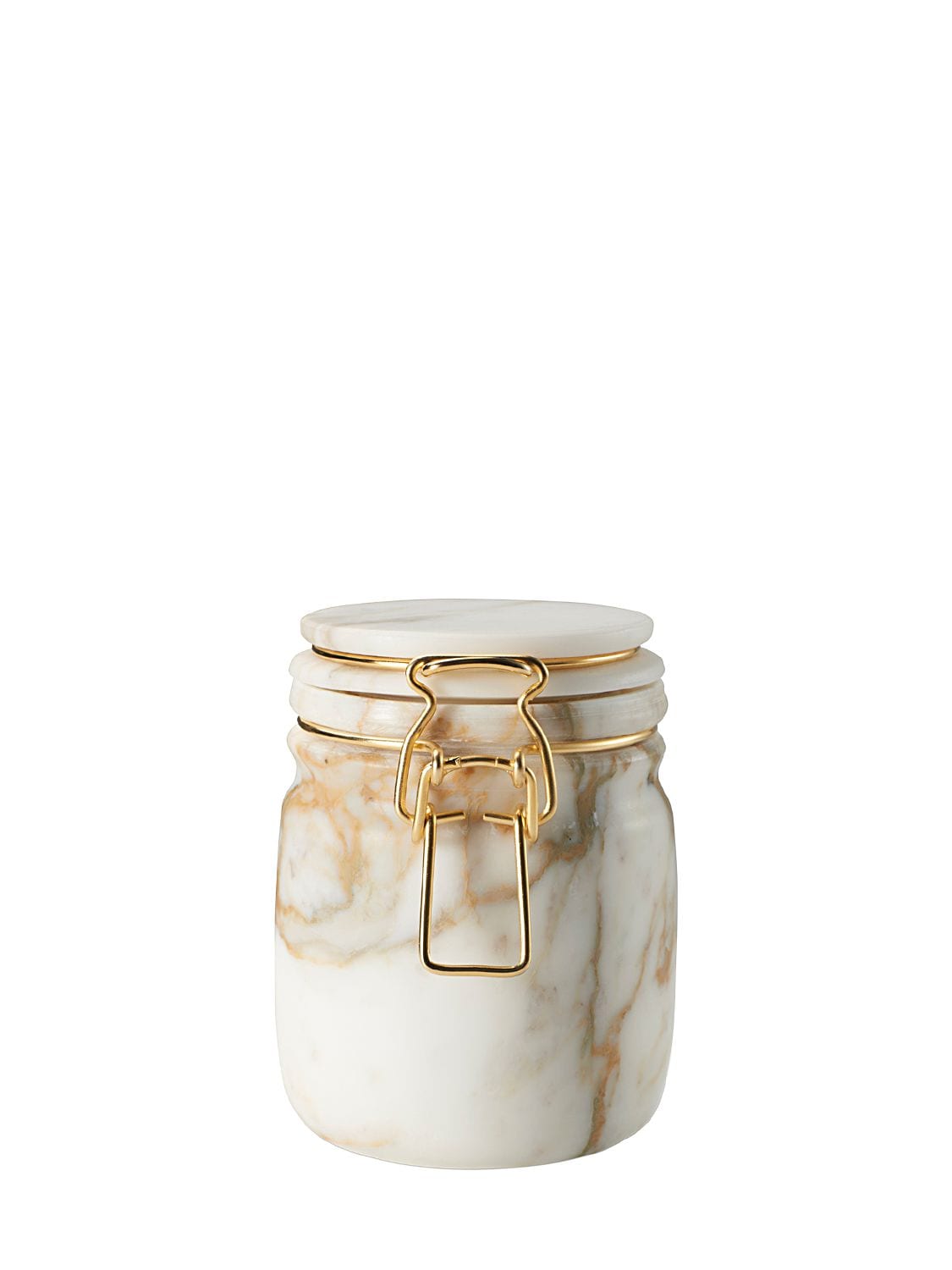Editions Milano Miss Marble Calacatta Marble Jar In White,gold