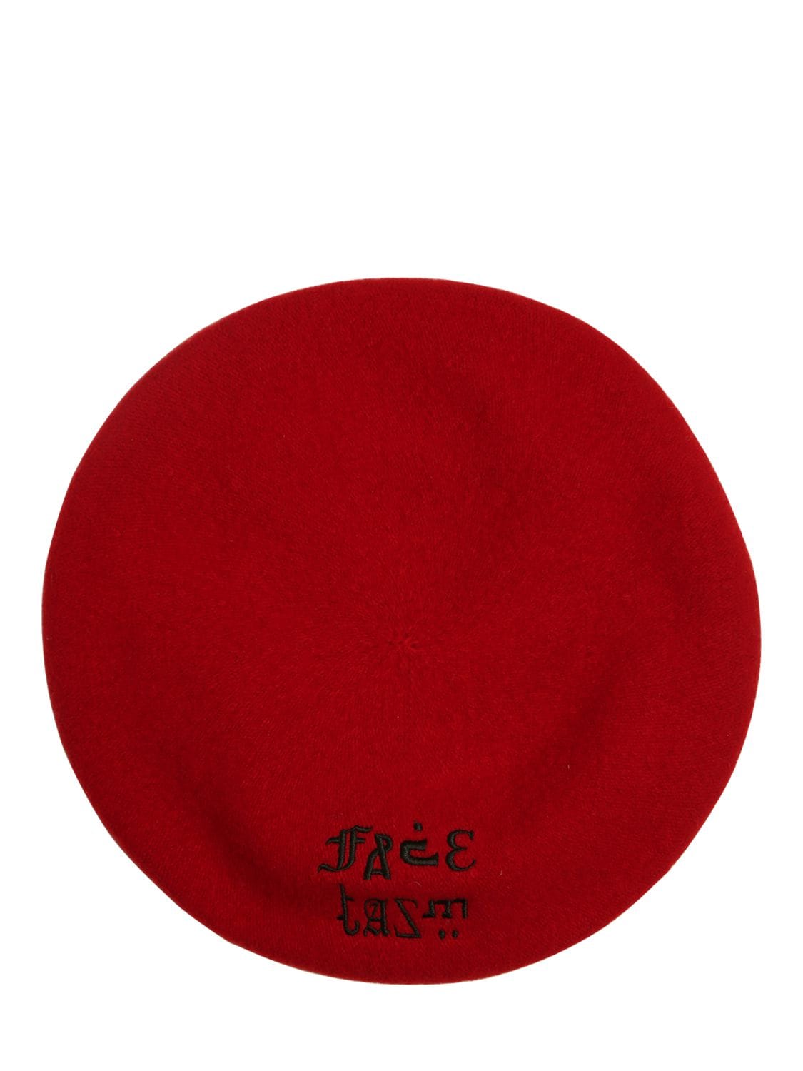 Facetasm Logo Embroidered Wool Beret In Red