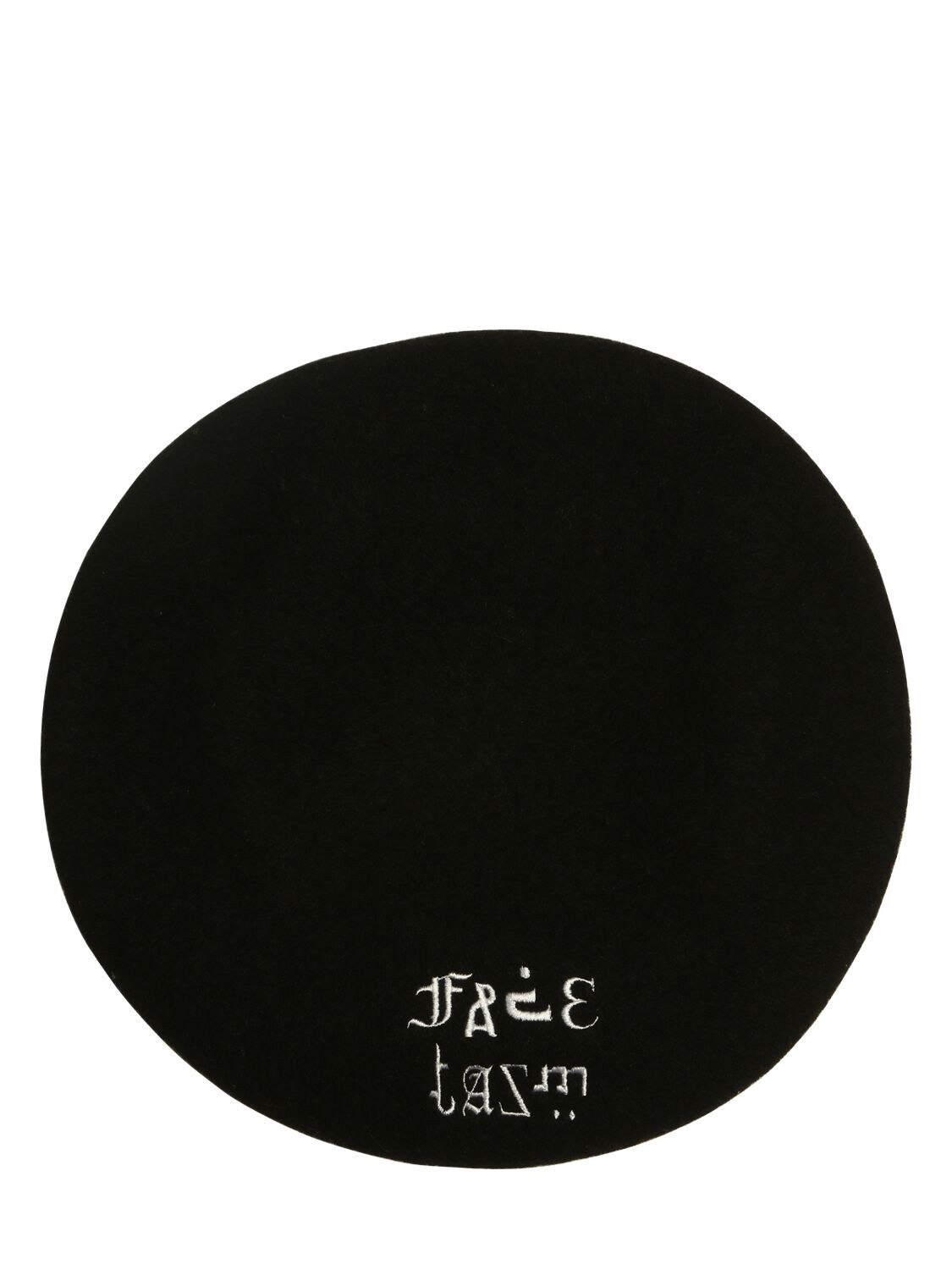 Facetasm Logo Embroidered Wool Beret In Black