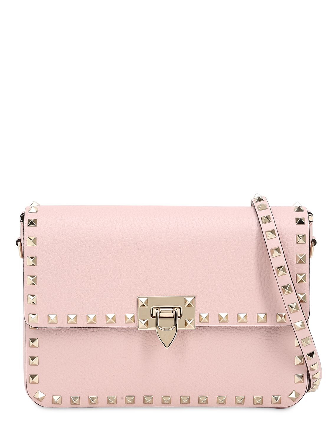 Valentino Garavani Rockstud Leather Bag In Pink