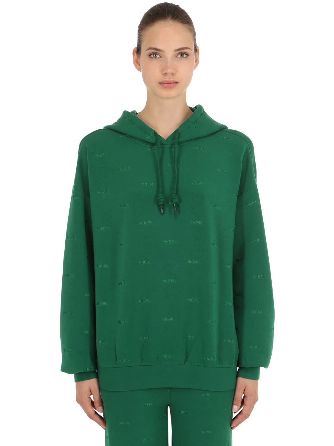 Angel Chen Logo Embroidered Sweatshirt Hoodie In Green