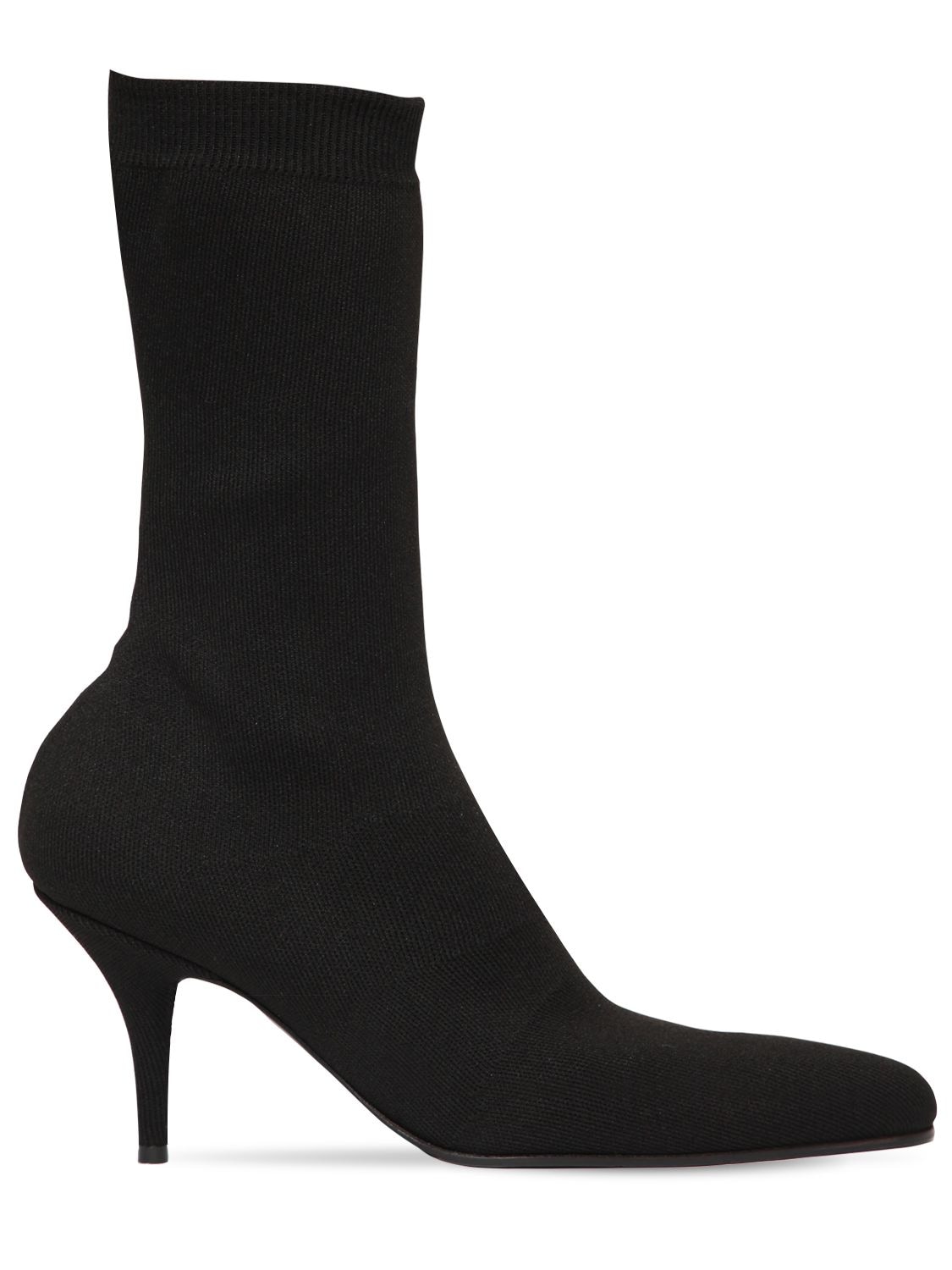 Balenciaga 80mm Round Toe Knit Ankle Boots In Black