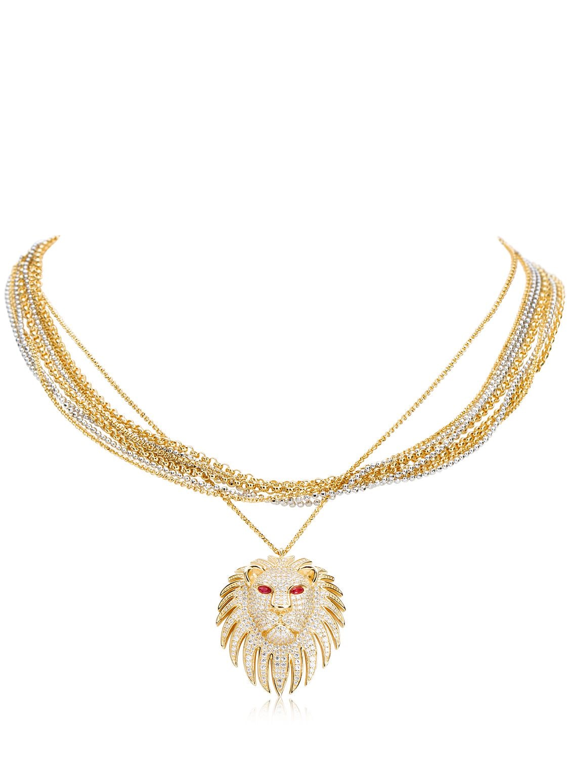 Apm Monaco Lioness Multi Chain Necklace In Gold