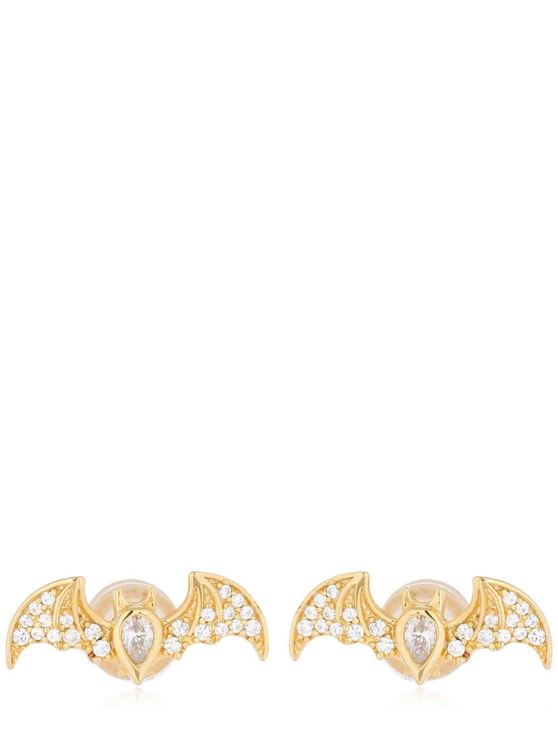 Apm Monaco Flying Bat Stud Earrings In Gold