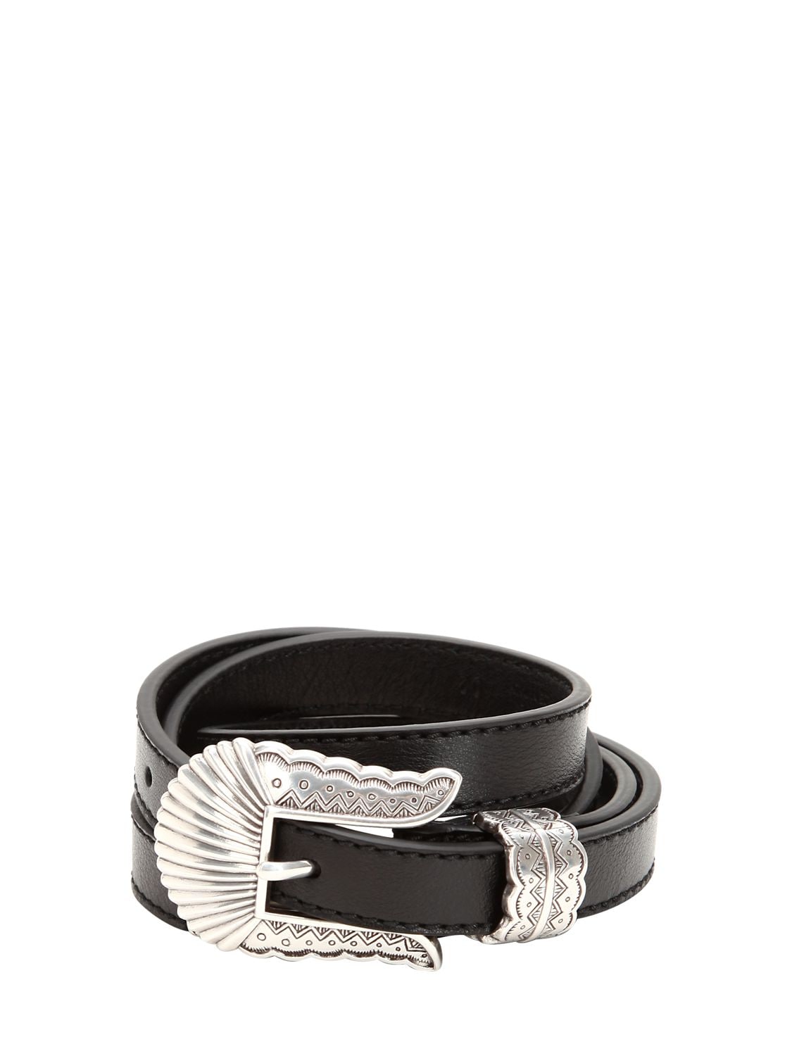 Kate Cate 19mm Thin Kim Nappa Leather Belt In Black