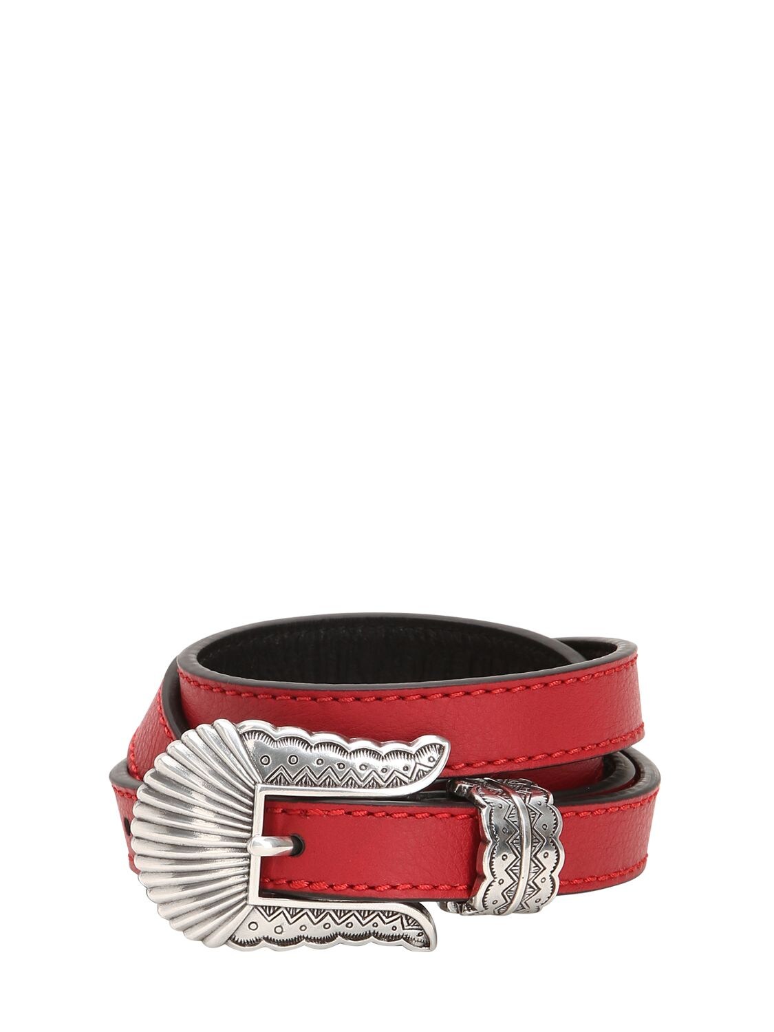 Kate Cate 19mm Thin Kim Nappa Leather Belt In Red