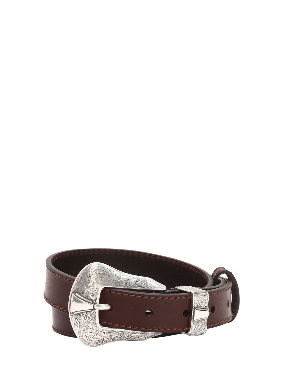 Kate Cate 25mm Americana Leather Belt In Brown