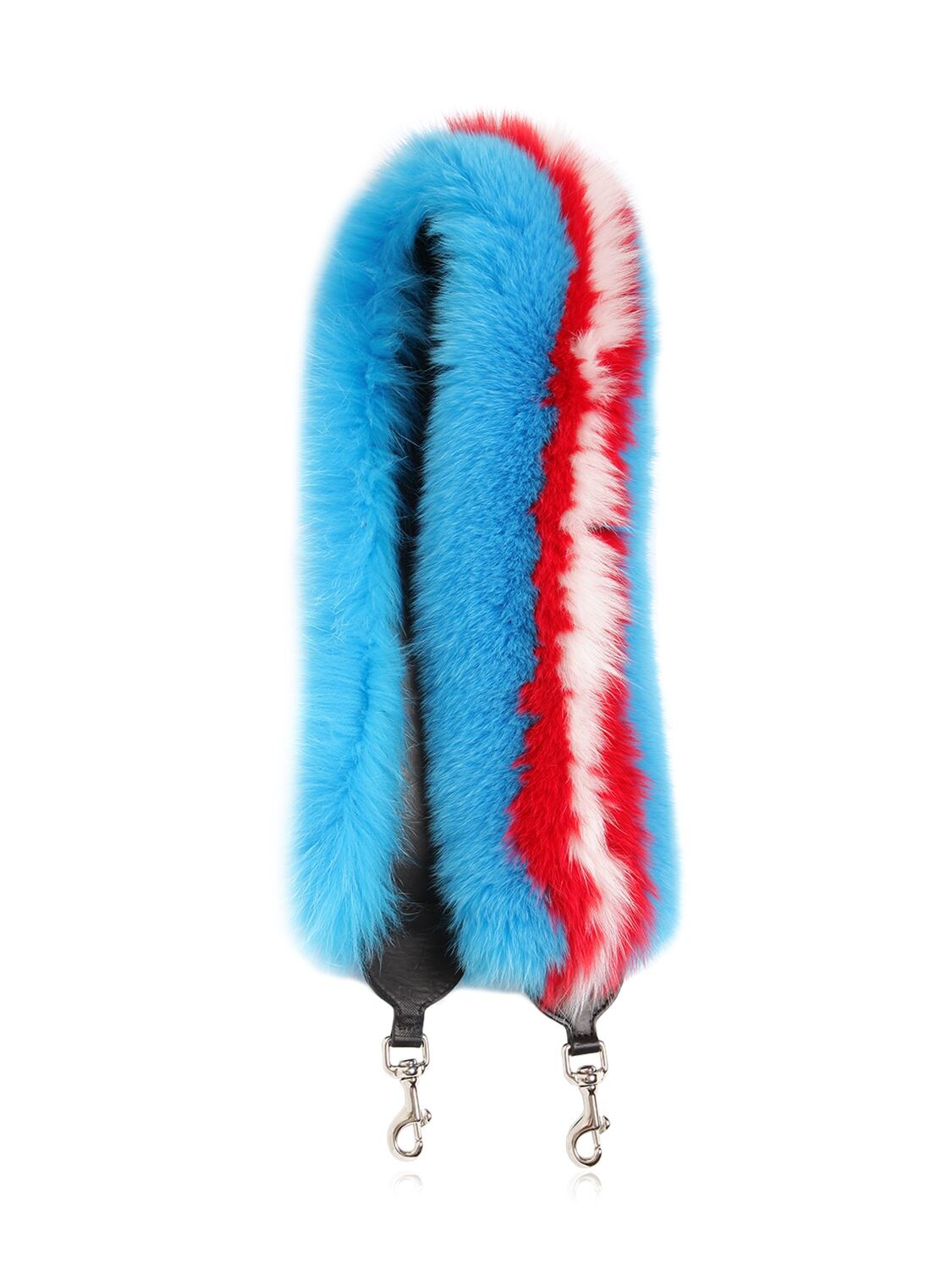 Kate Cate Judy Is Punk Fox Fur Shoulder Strap In Blue/red