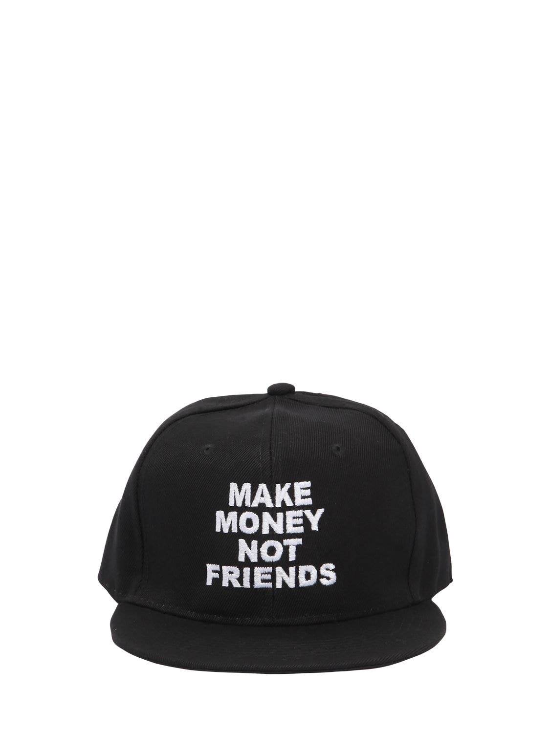 MAKE MONEY NOT FRIENDS LOGO EMBROIDERED BASEBALL HAT,68IWIX012-MDAy0