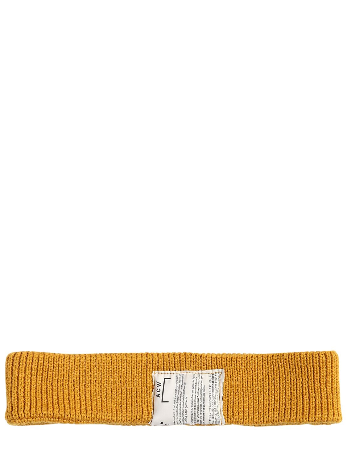 A-cold-wall* Tag Wool Knit Headband In Amber
