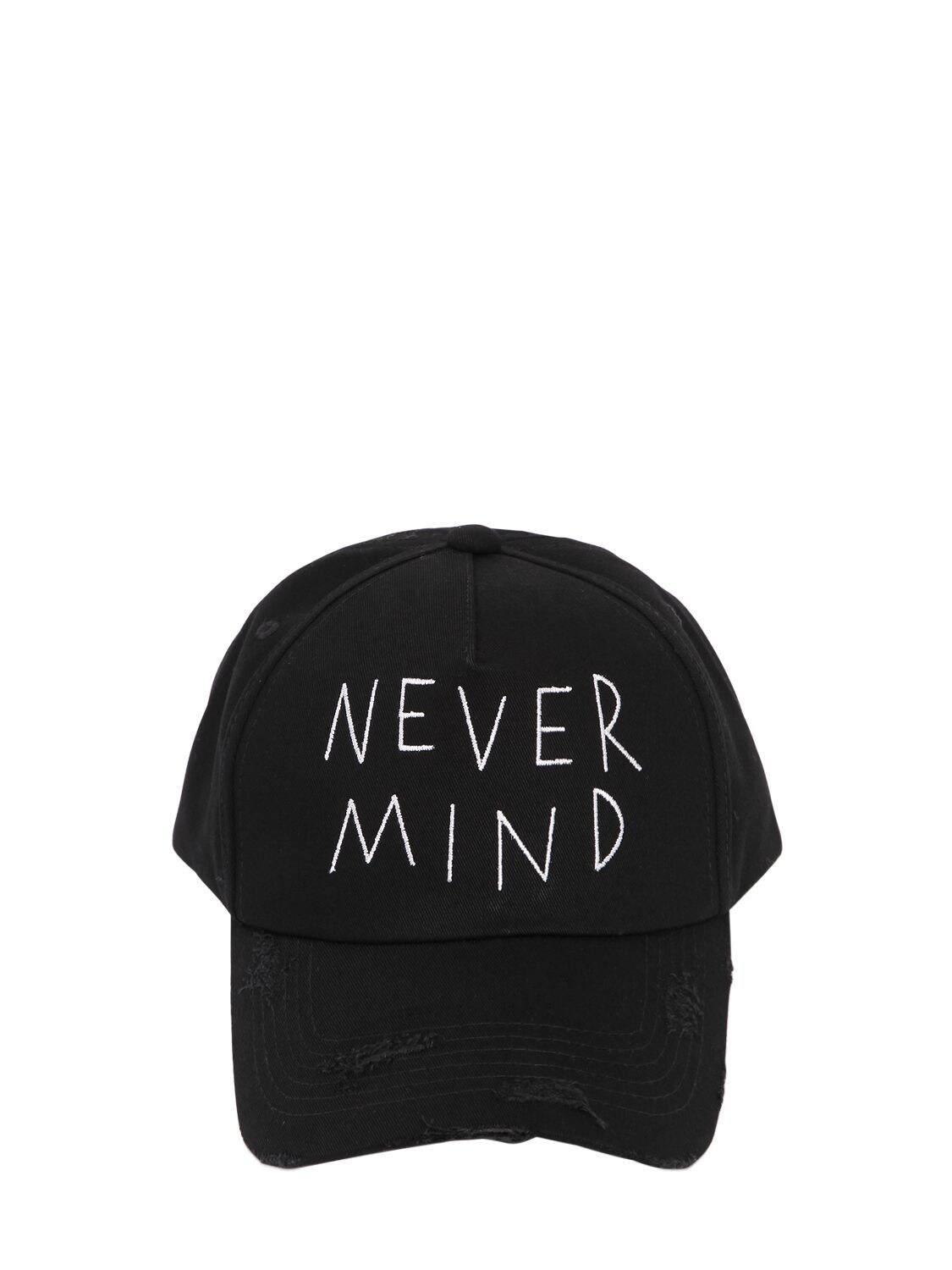 Azs Tokyo "never Mind"破洞棒球帽 In Black