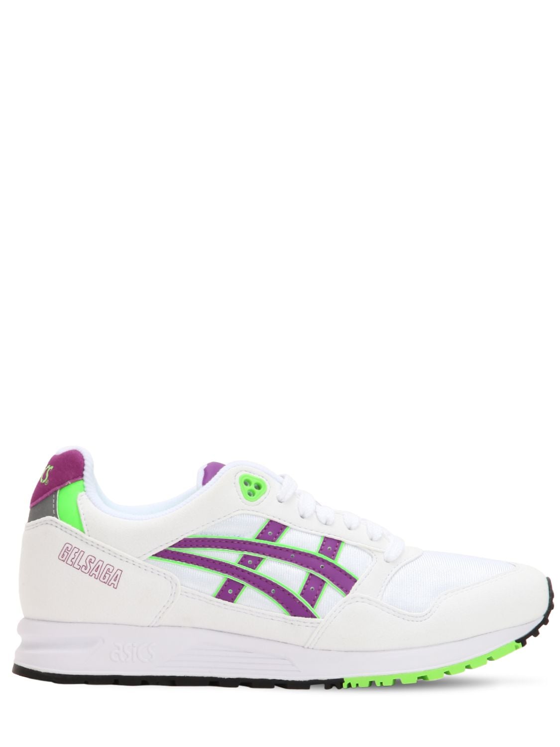 Asics Gel Saga Running Sneakers In White,purple