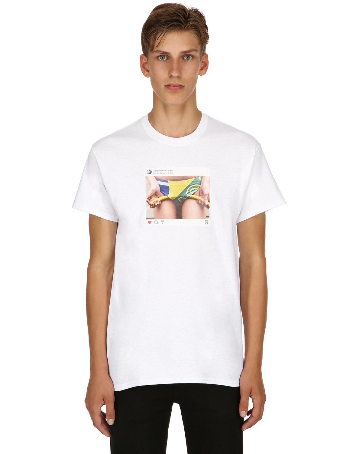 Emanueleferraristudio Brazil World Cup Instagram T-shirt In White