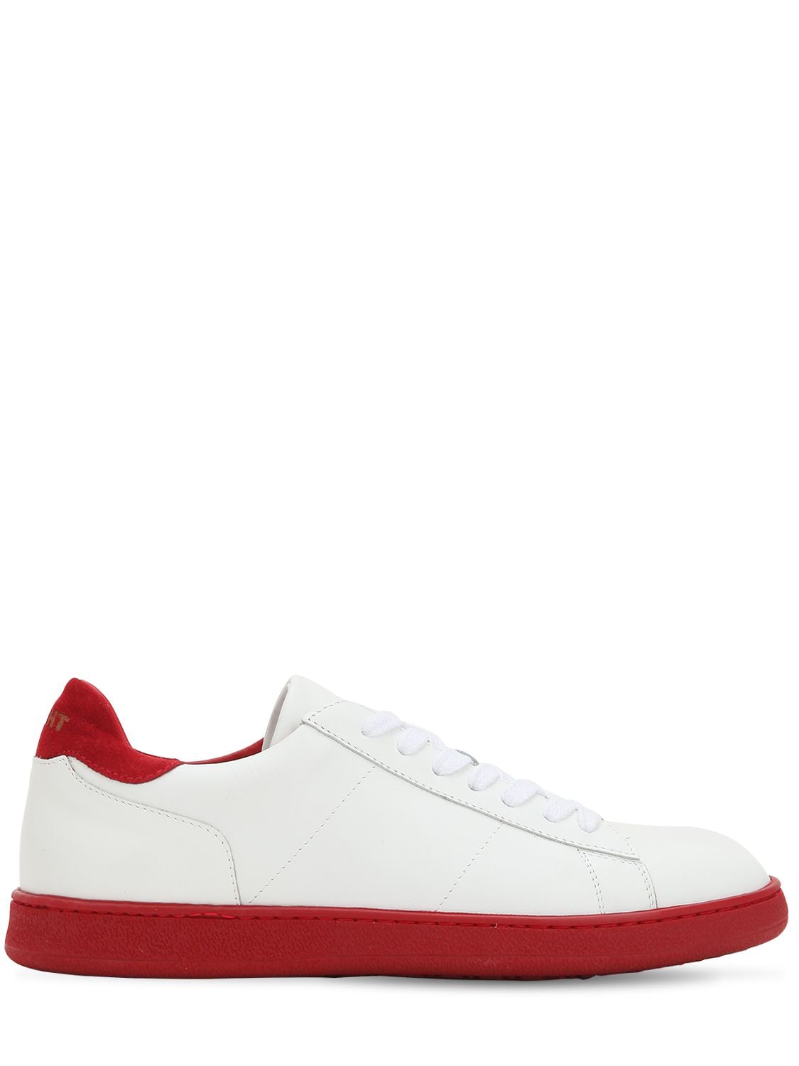 Rov Leather Low Top Sneakers In White,red