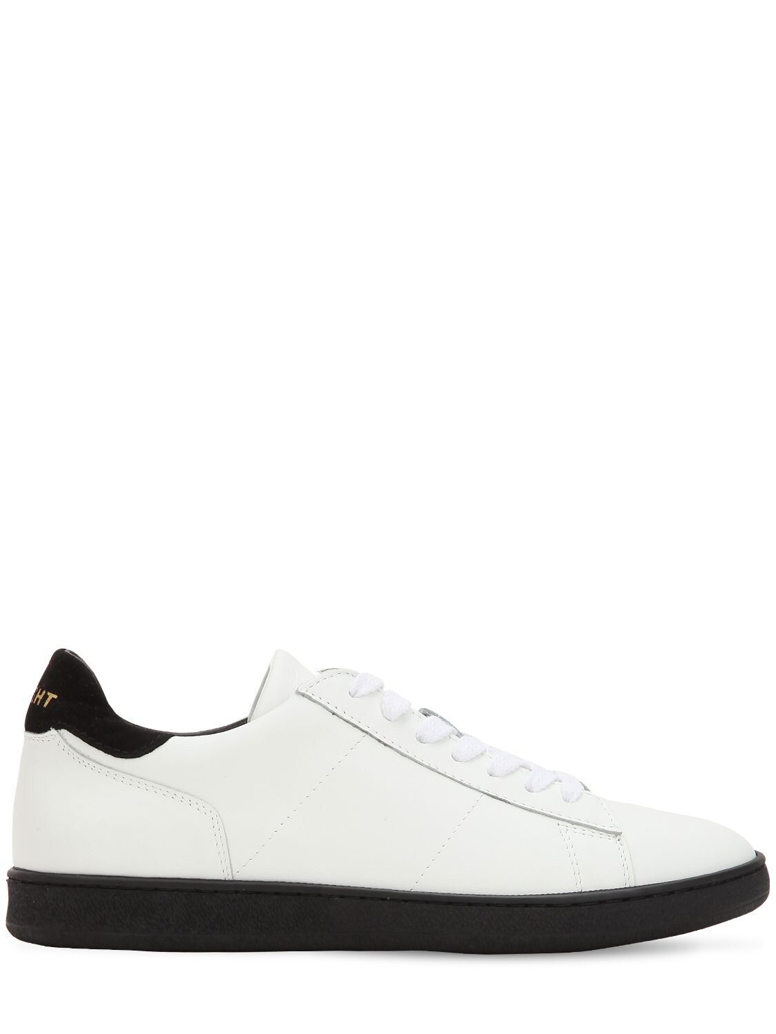 Rov Leather Low Top Sneakers In White,black