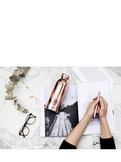 Shop 24bottles 500ml Rose Gold Clima Bottle In Pink