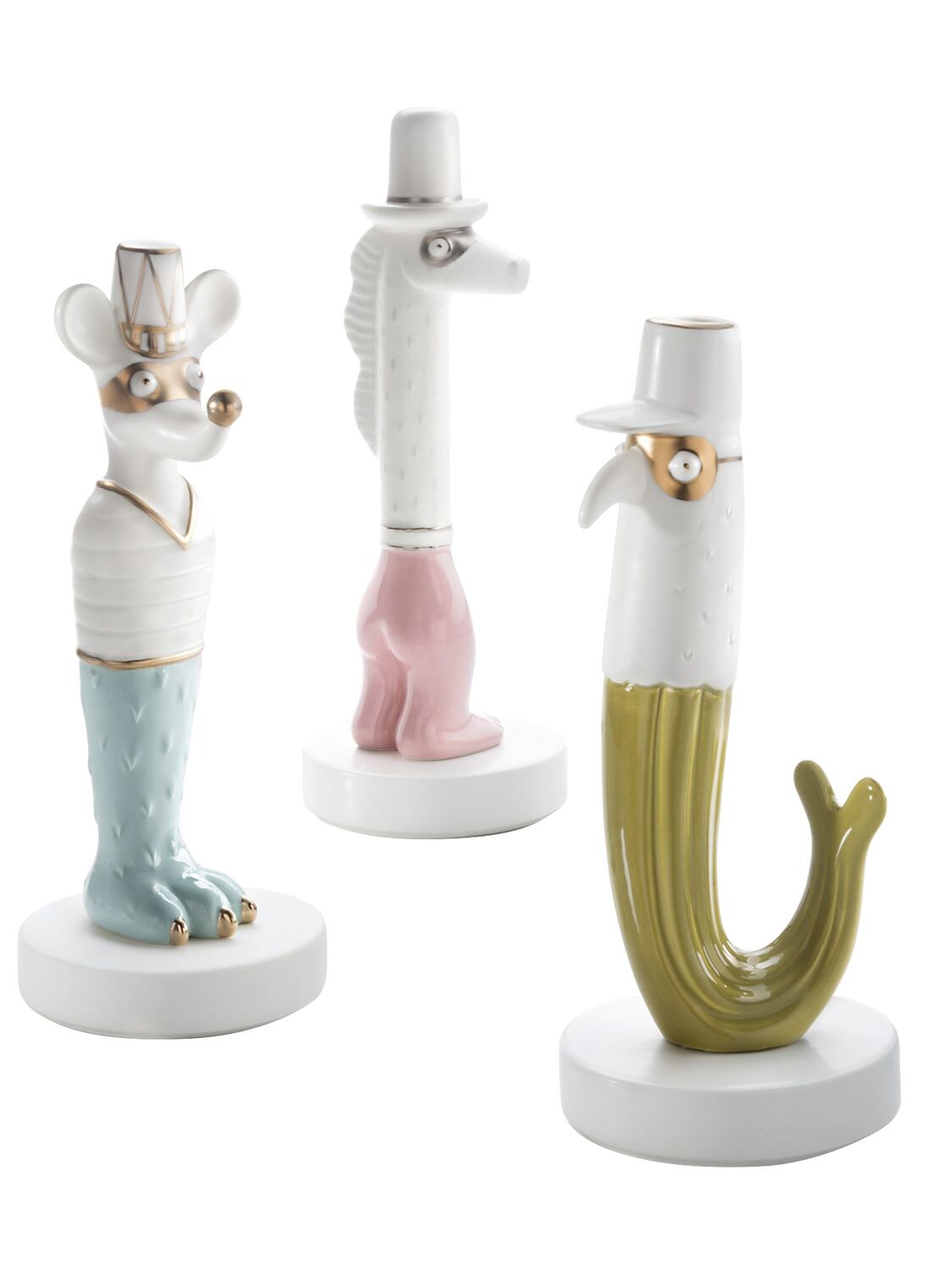 Shop Bosa Pilo Ceramic Figurine In White,green