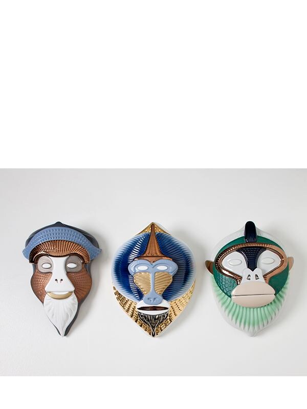 Shop Bosa Kandti Primates Wall Mask In Multicolor