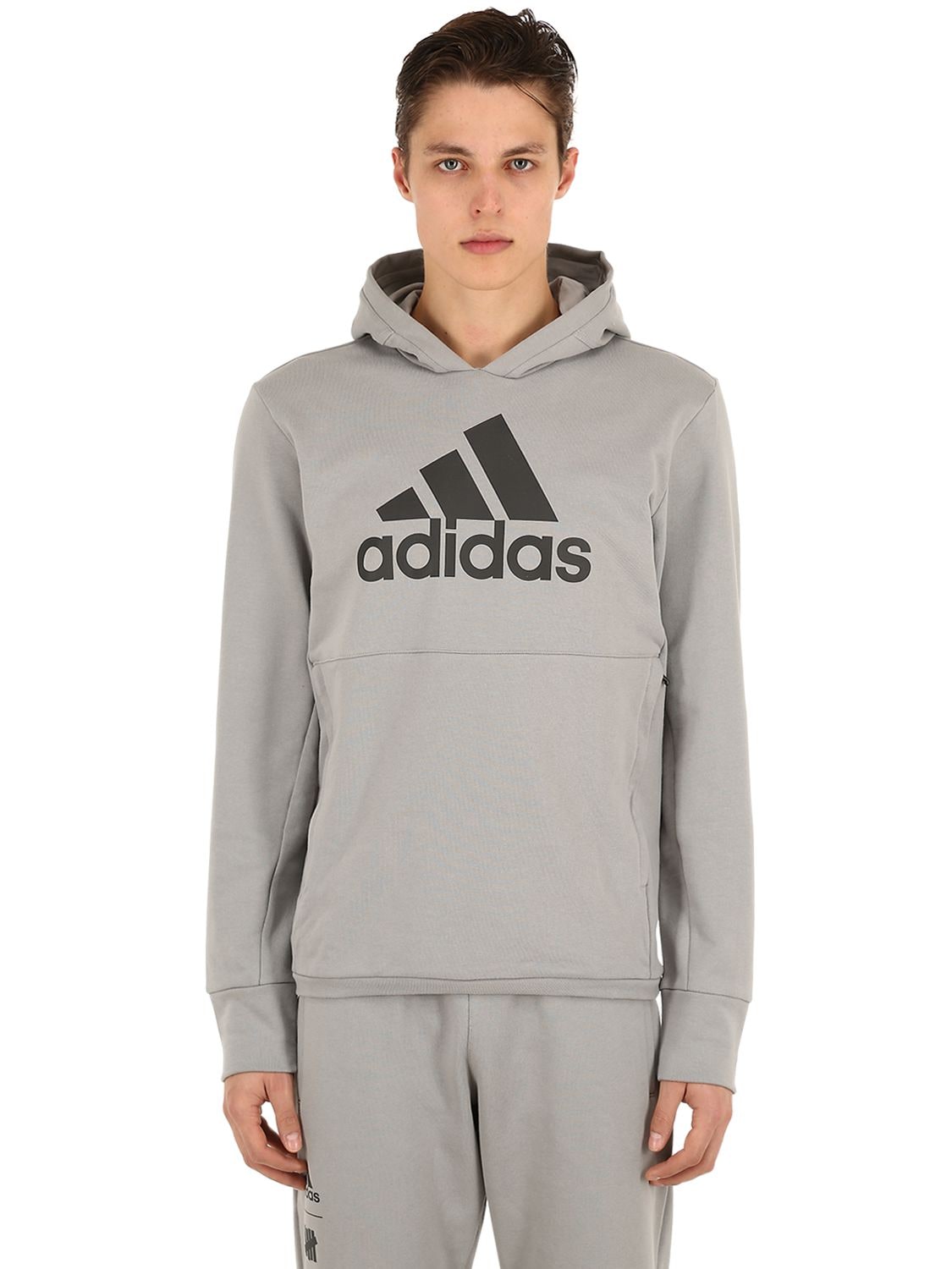Adidas X Undefeated Undefeated Tech Sweatshirt Hoodie In Light Grey