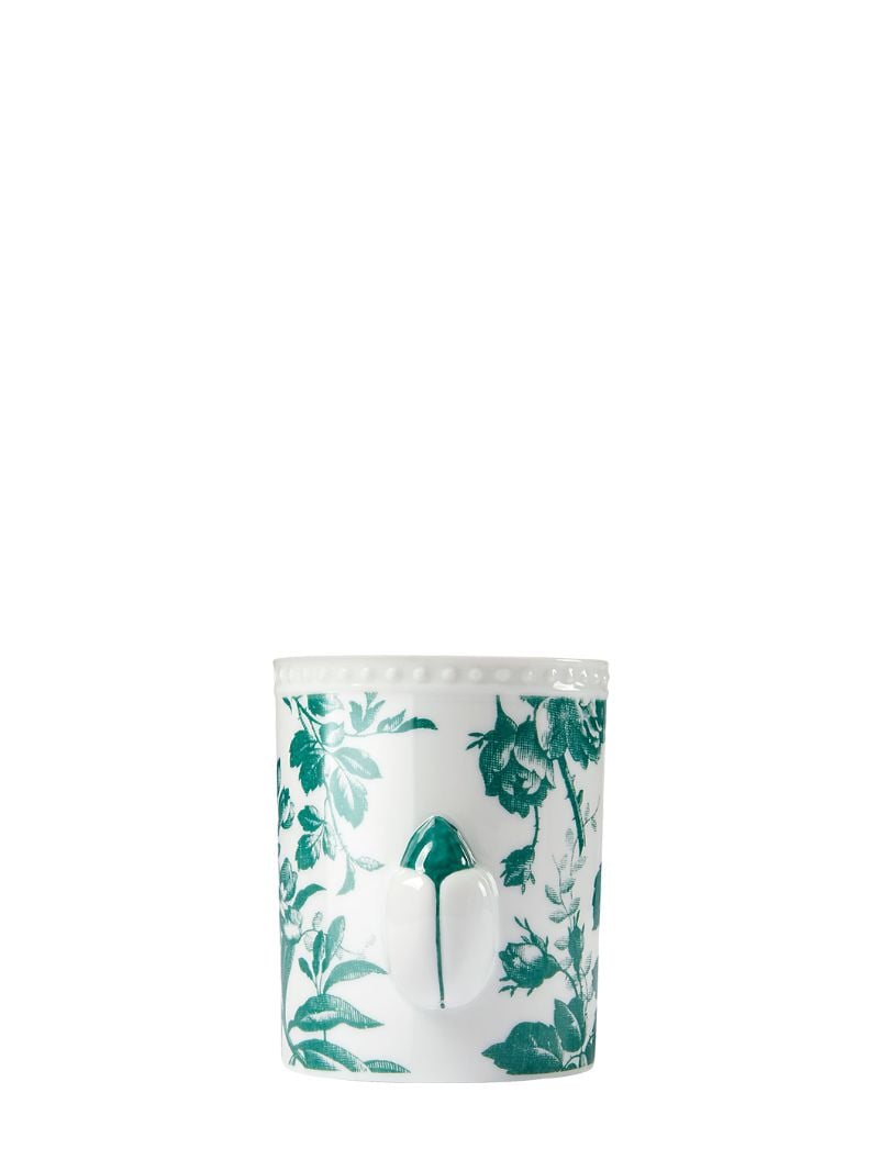 Gucci Herbosum Ladybug Floral-print Porcelain Candle In Green,white