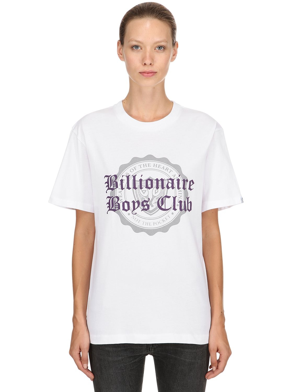 Bbc-billionaire Boys Club College Flocked Cotton Jersey T-shirt In White