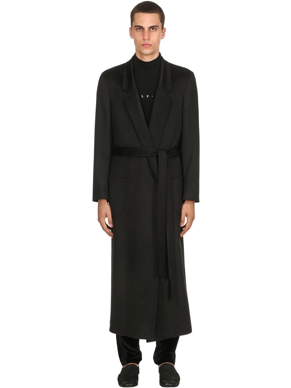 Triple Rrr Cashmere Cloth Coat In Black
