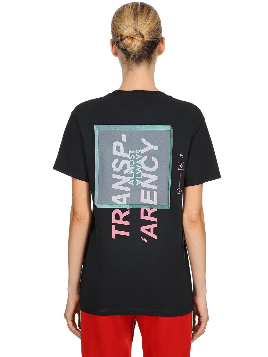 Almost Always Transparency Cotton Jersey T-shirt In Black