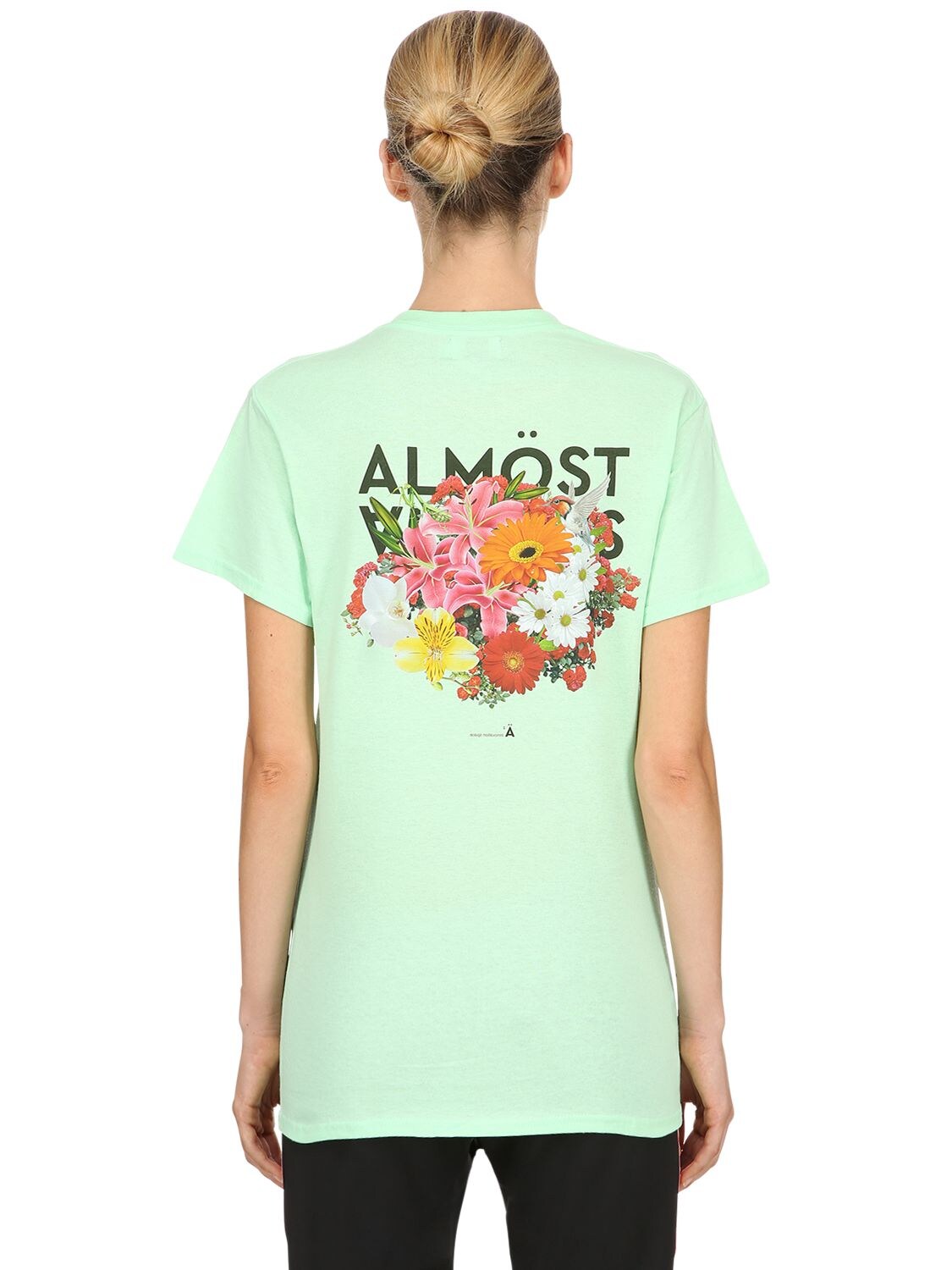 Almost Always Big Bouquet Cotton Jersey T-shirt In Green