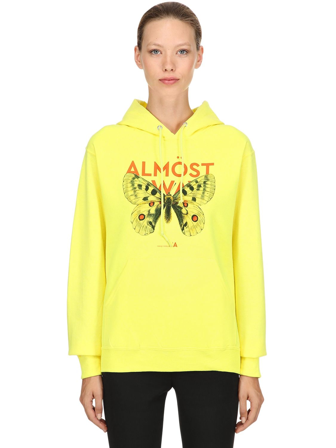 Almost Always Monarch Butterfly Hooded Sweatshirt In Yellow