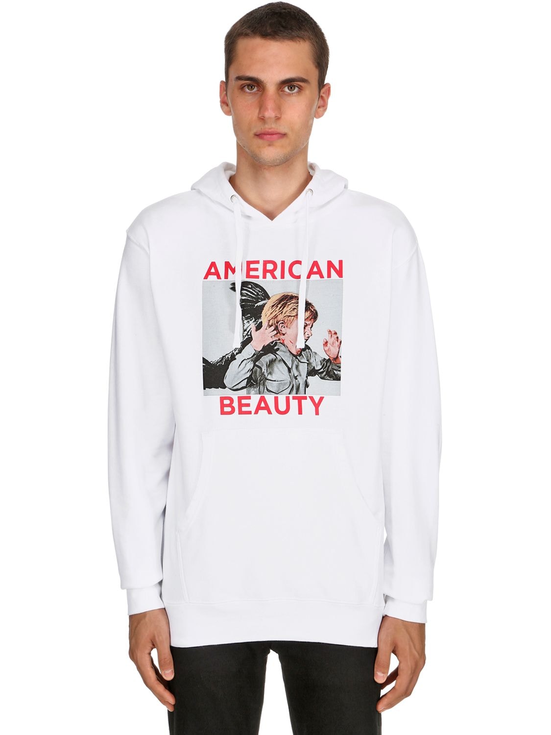 Bow3ry American Beauty Cotton Sweatshirt Hoodie In White