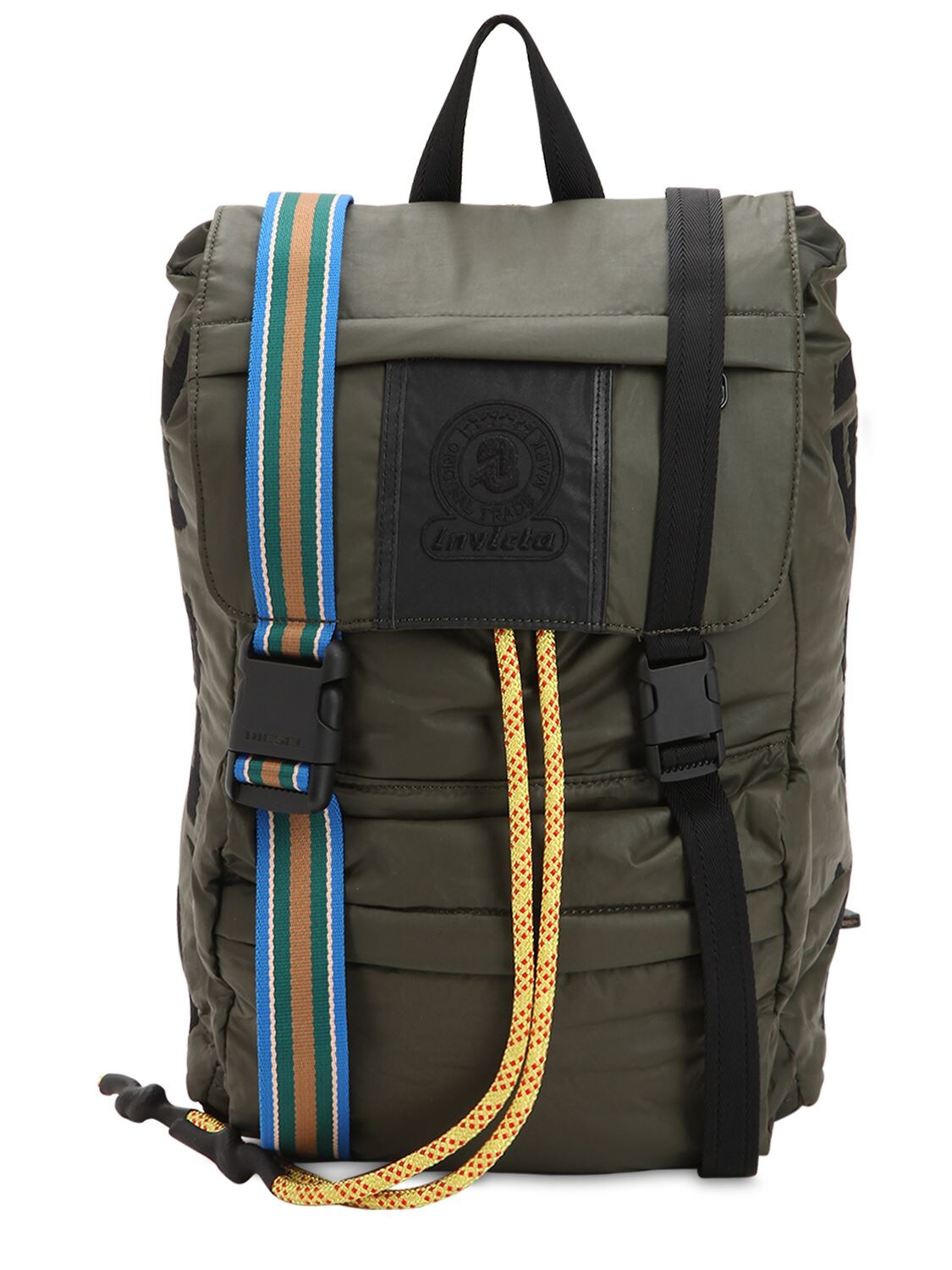 Diesel Invicta Cotton Canvas Backpack In Green