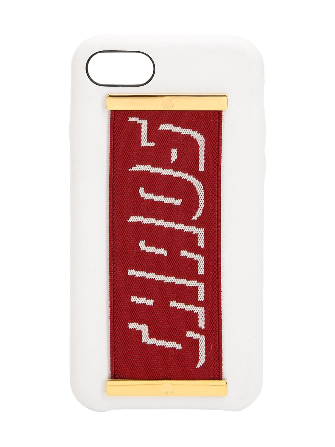 Chaos Logo Strap Leather Iphone 7/8 Plus Cover In White,red