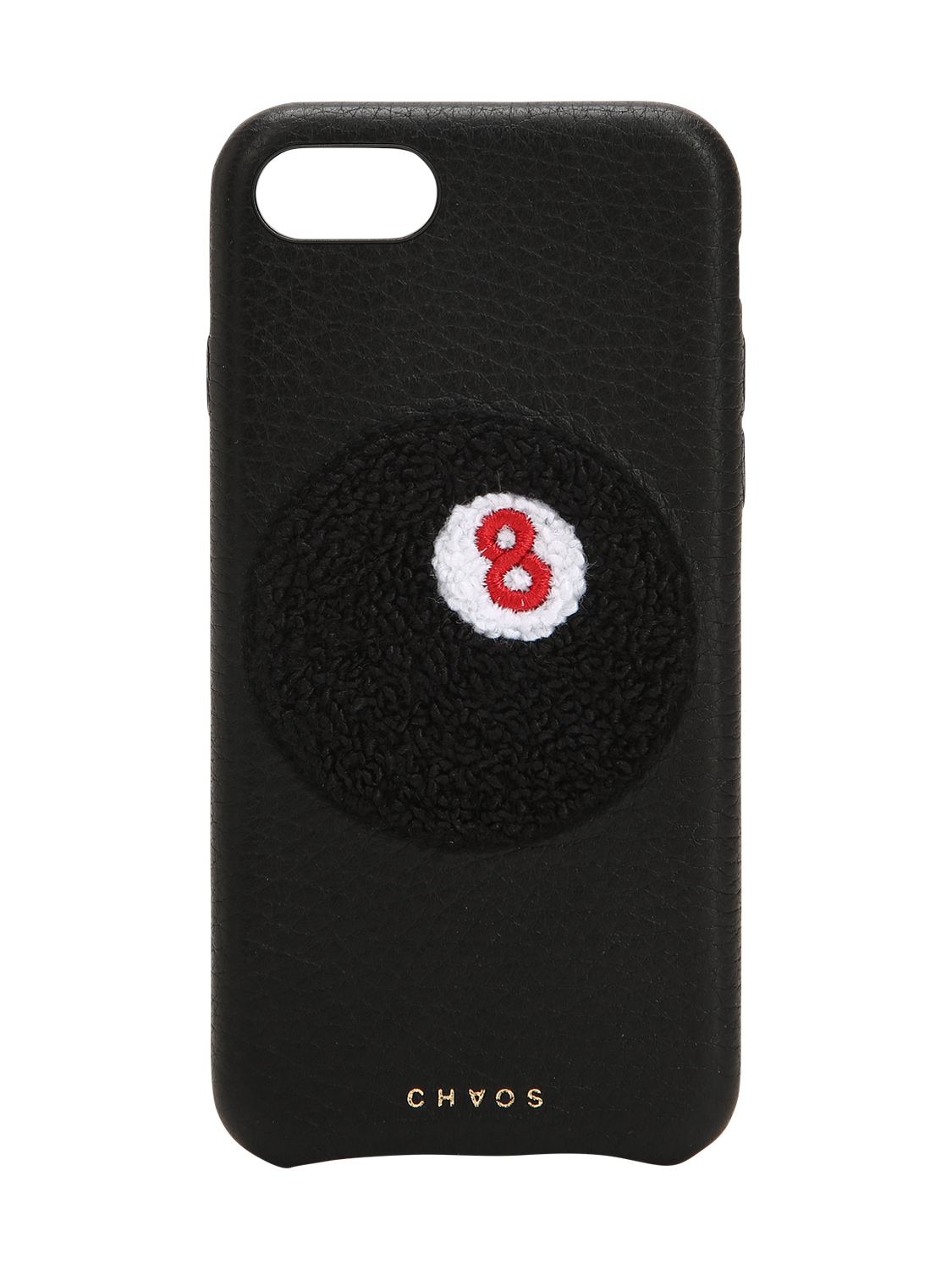 Chaos 8-ball Leather Iphone 7/8 Plus Cover In Black