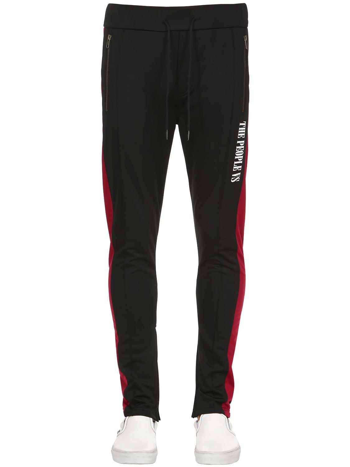 The People Vs Bolt Striped Track Pants In Black