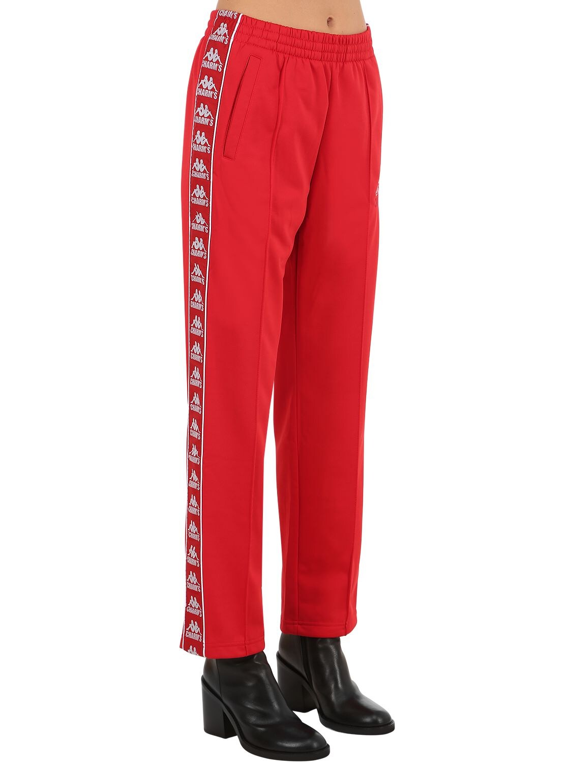 kappa red track pants