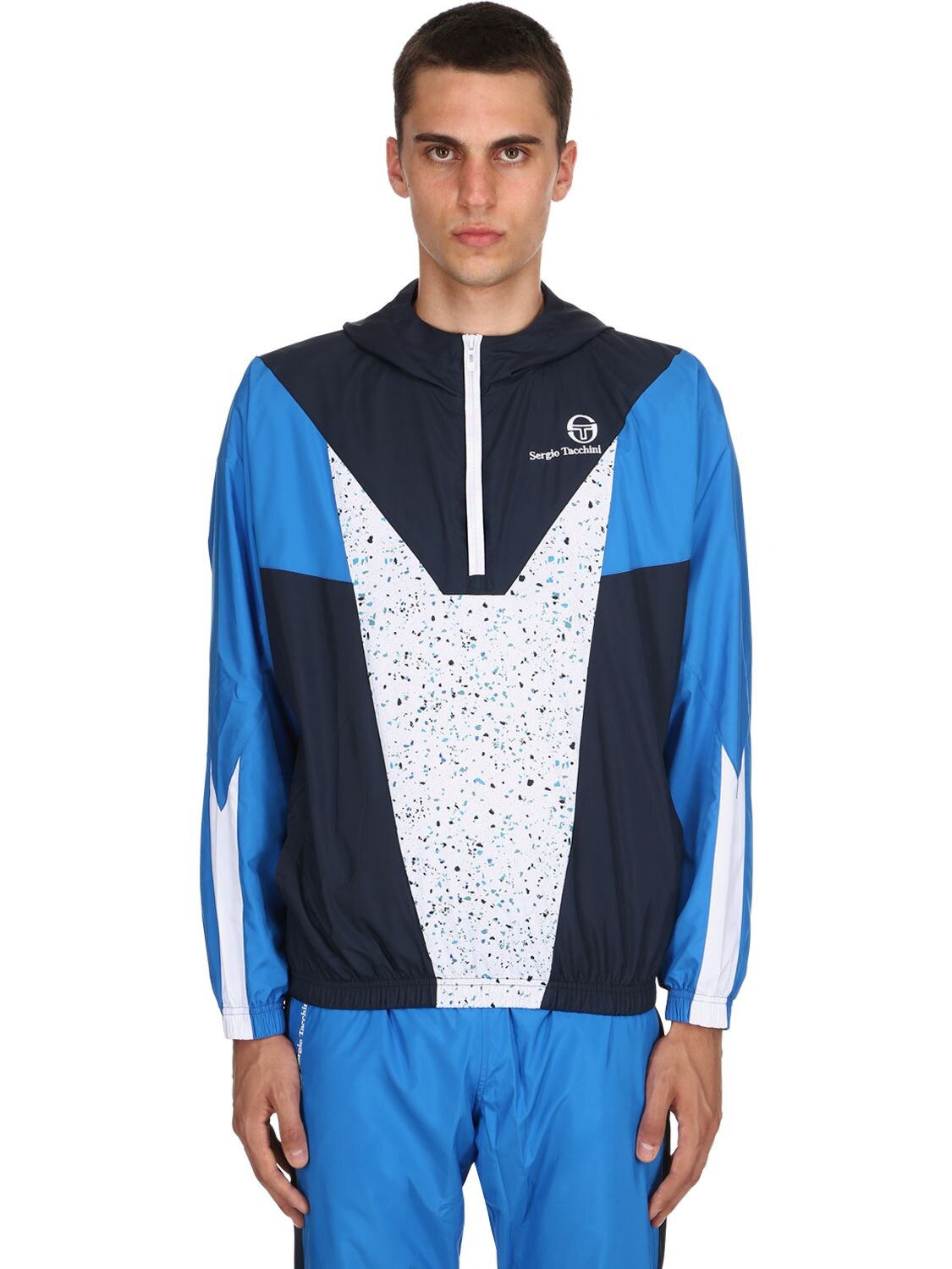 Sergio Tacchini Coltan Half Zip Nylon Track Jacket In Blue | ModeSens