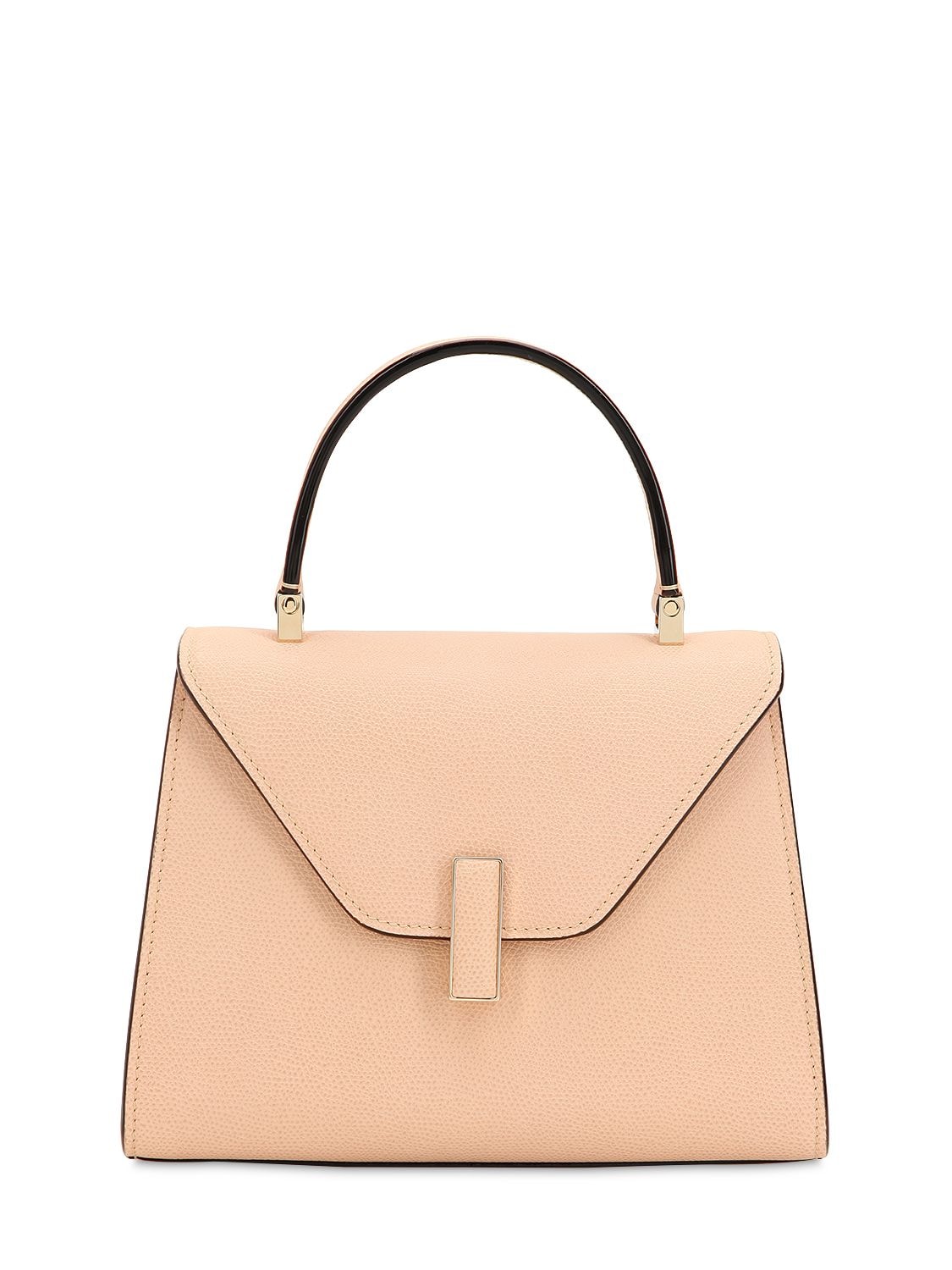 Valextra Mini Iside Grained Leather Bag In Cipria