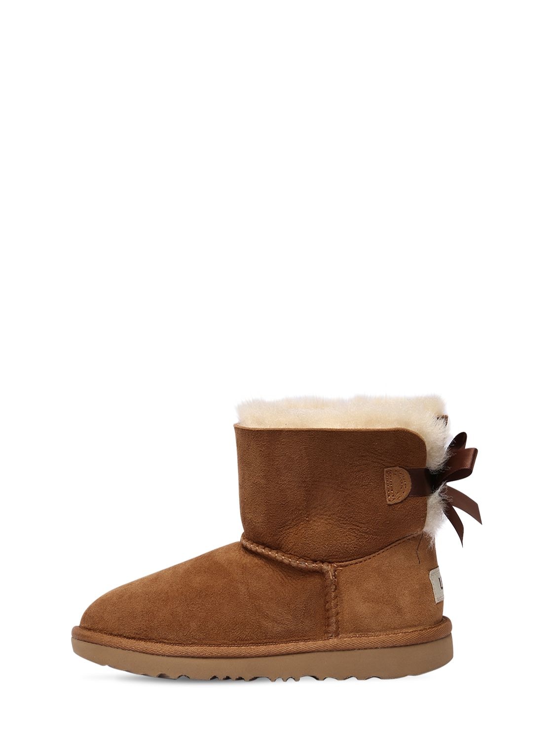 Ugg Kids' Mini Bailey Bow Shearling Boots In Brown
