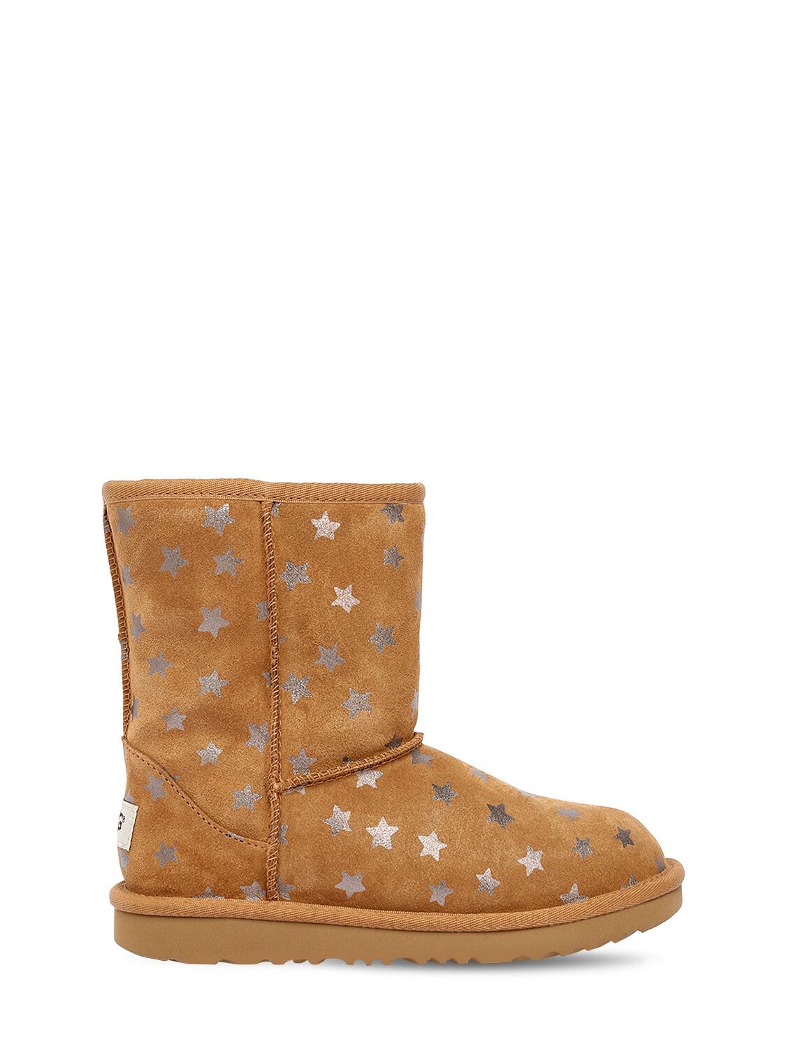 Ugg Kids' Stars Print Shearling Boots In Brown