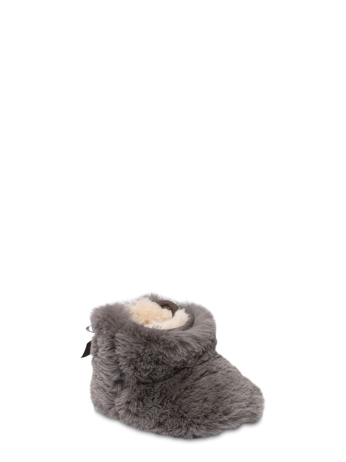Ugg Babies' Faux Fur & Shearling Boots In Grey