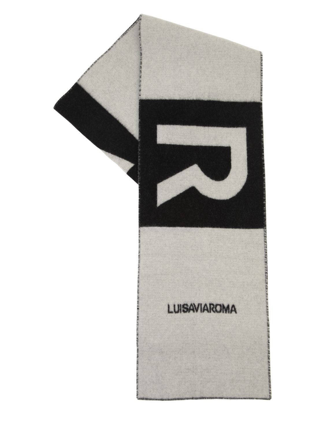 Luisaviaroma Lvr Logo Cashmere Scarf In Black