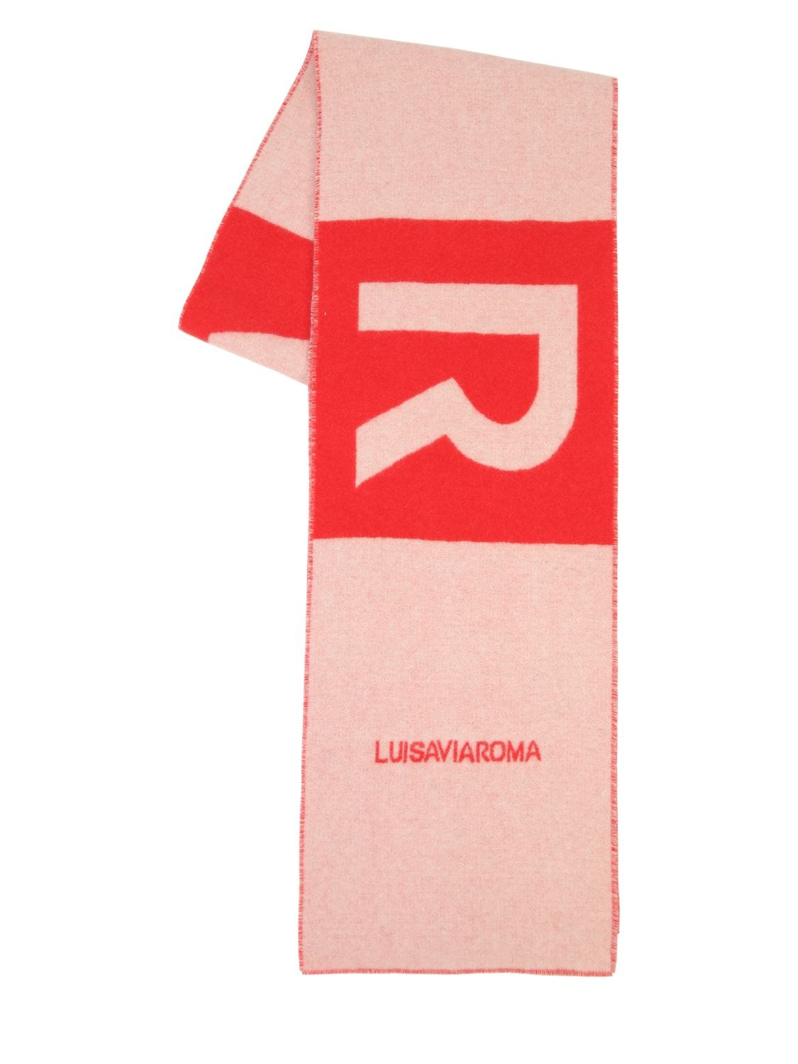 Luisaviaroma Lvr Logo Cashmere Scarf In Red