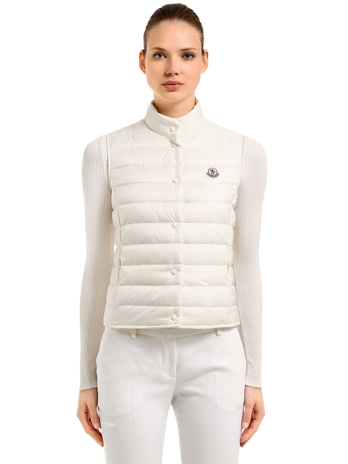Moncler Liane Quilted Nylon Down Vest In White