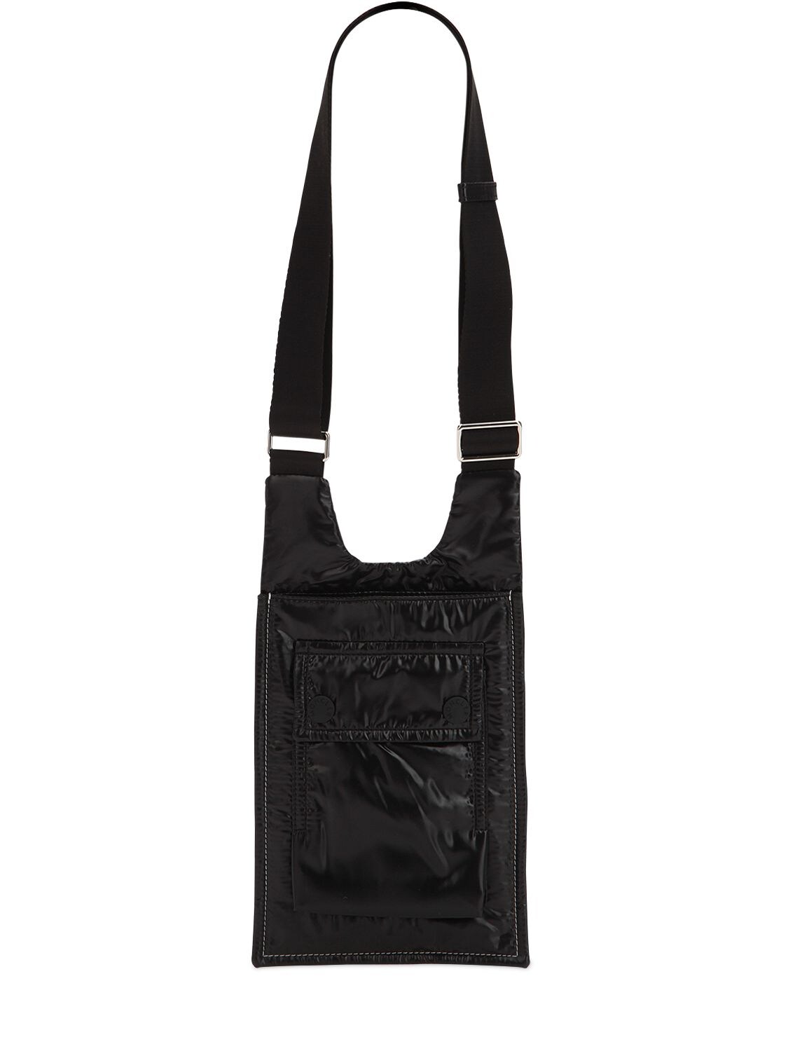 Moncler Laquè Nylon Belt Bag In Black