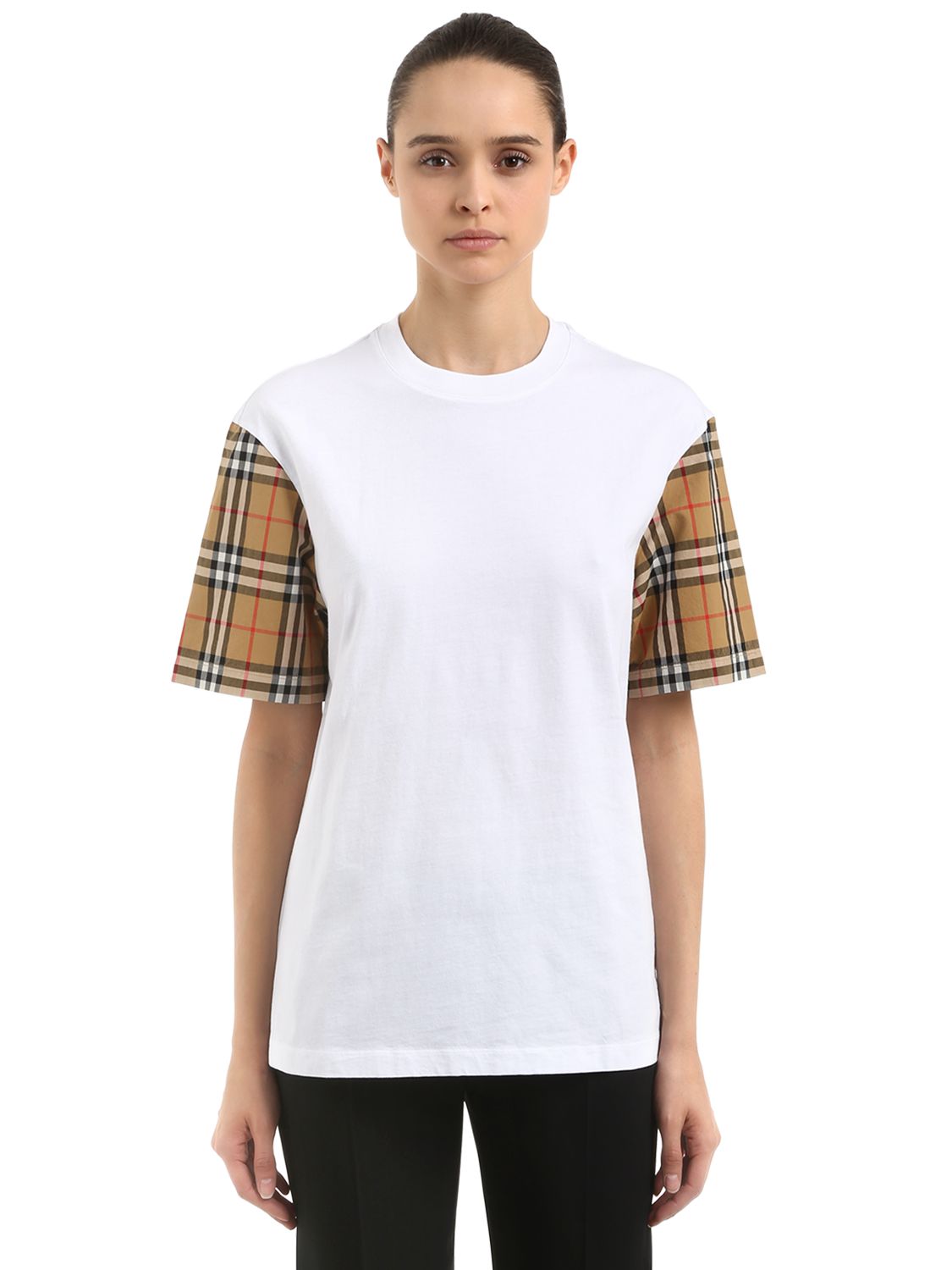 burberry vintage check sleeve t shirt