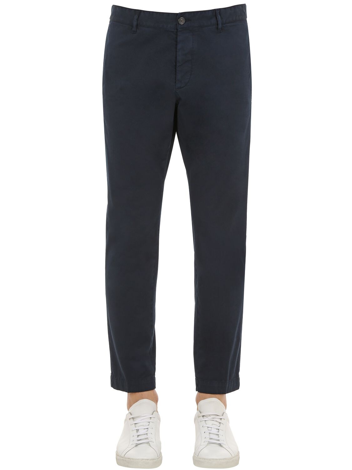 Dsquared2 16.5cm Cotton Canvas Chino Pants In Navy